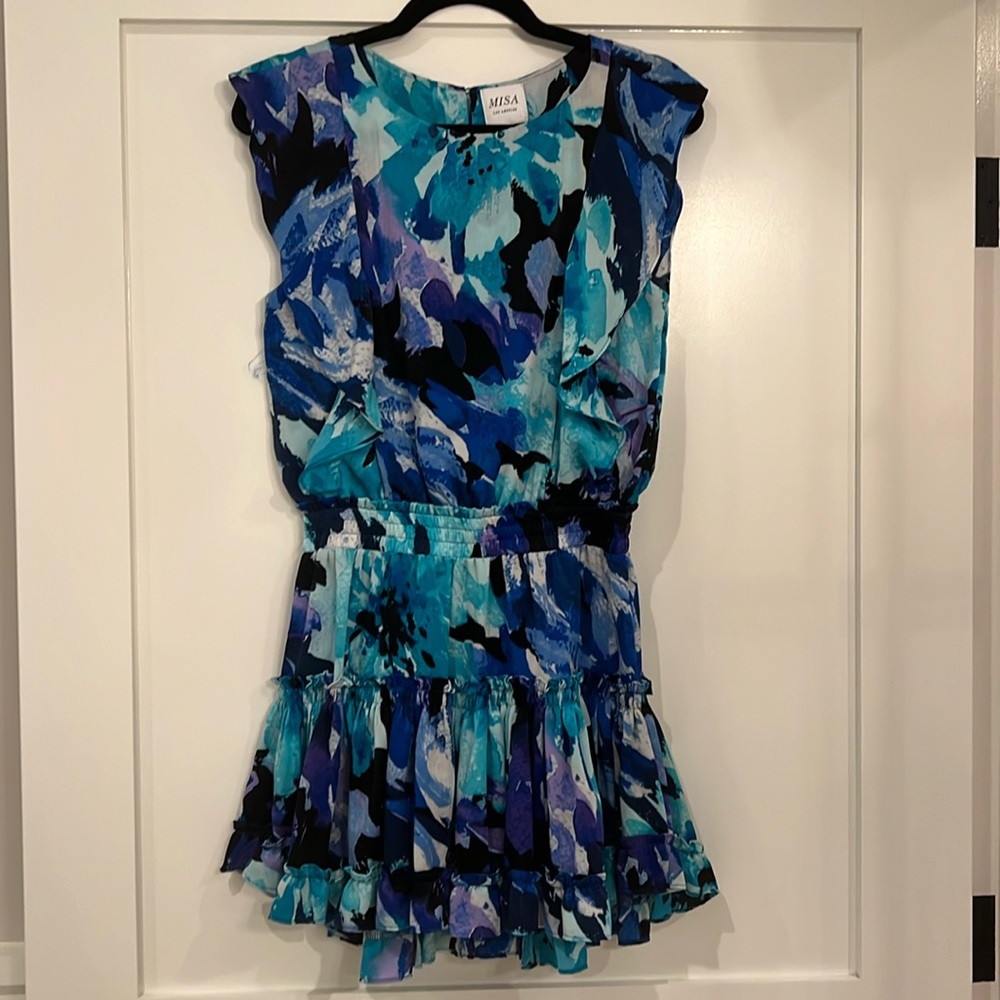 Misa blue watercolor dress
